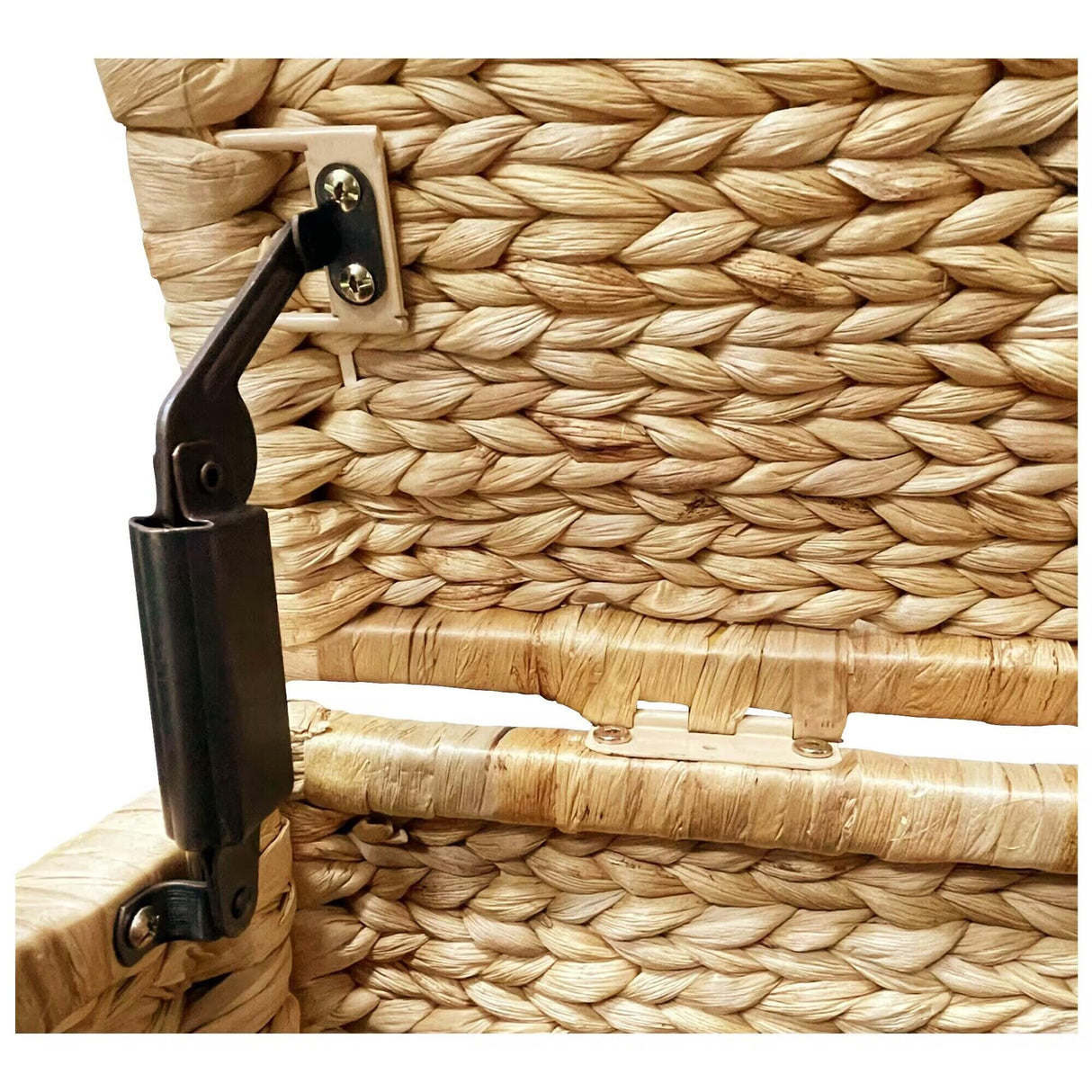 eHemco Heavy-duty Water Hyacinth Wicker Storage Trunk with Metal Frame, 42 by 20 by 18.5 Inches, Natural eHemco