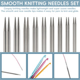 Froggod 4.5-Inch Aluminum Lace Interchangeable Circular Knitting Needle Set, Sizes US 1, 1.5, 2, 2.5, 4, 5, 6, 7 Interchangeable Knitting Needles Lace-Tip with 4 Assorted Cables with Project Bag Froggod