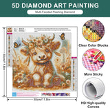 Zythron Cow Diamond Painting Kits for Adults Animal Diamond Art Kits for Beginners 5D DIY Highland Cow Full Drill Diamond Painting Kits for Home Wall Decor, 12x12 Inch Zythron