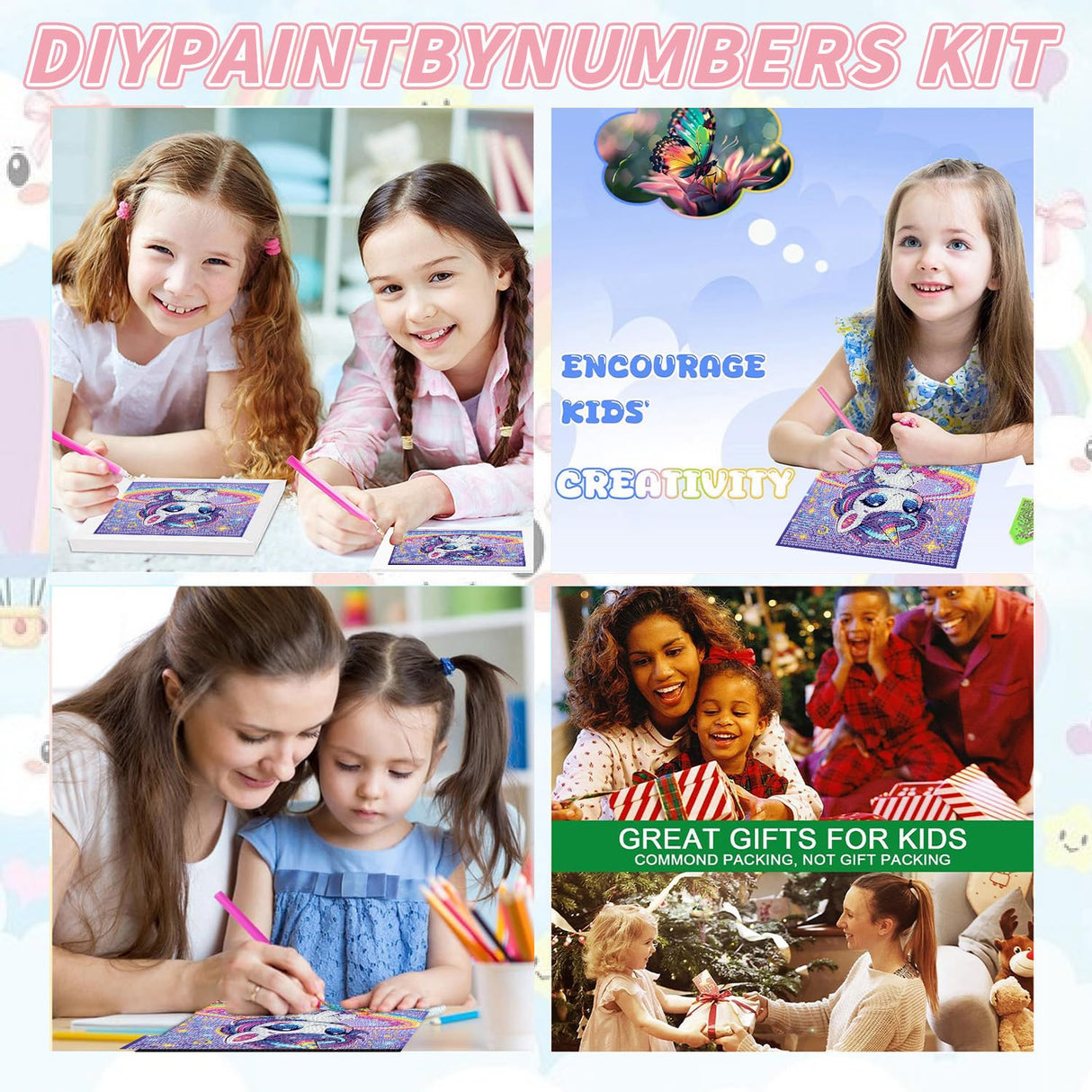 Animal Diamond Art Kits for Kids with Wooden Frame, Unicorn Diamond Art for Kids with Beautiful Package, Arts and Crafts for Kid Ages 8-12(7x7inch) WEMEON