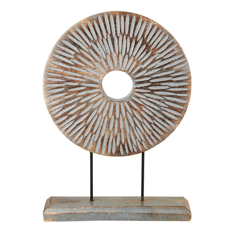 Eximious India Farmhouse Table Sculpture Home Decor Statue Mandala Carved for Modern Home 10" x 14", Living Room, Fireplace Mantel Shelf, Table and Entryway Decor Stand KHST06 Eximious India