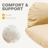 DWVO Egg Basket Chair Patio Chair with Stand Anti-Slip All-Weather Poratble Wicker Egg Lounger Chair for Indoor Outdoor 330LBS (Beige) DWVO