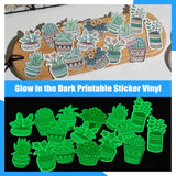 TECKWRAP Printable Vinyl Sticker Paper for Inkjet Printer, Glow in The Dark Vinyl Inkjet Printable Sticker Paper, 8.26" x 11.69" A4 Size for Scrap-Booking, Craft Cutters, Home Decor, 14 Sheets/Pack TECKWRAP