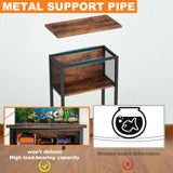 BSONE 5-10 Gallon Fish Tank Stand, Small Aquarium Stand Shelf, 0.71" Thickened Tabletop, 20.5" W×11" D ×34.3" H , Rustic Brown BSONE