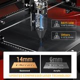 Longer RAY5 10W Laser Engraver 10000mW Output 32-bit Motherboard, App Offline Control, DIY Engraver Tool for Metal/Glass/Wood,Engraving Area 400 x 400mm QFLONGER