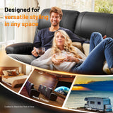 FURNIMAT Recliner Sofa, Modern Dual Reclining Sofa with Flip Back Console, 4 Seater PU Leather Recliner Couch for Living Room/RV, with Storage Drawer, USB Ports, Cup Holder, Cell Phone Holder, Black FURNIMAT