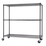 TRINITY Basics 3-Tier Adjustable Wire Shelving with Wheels for Kitchen Organization, Garage Storage, Laundry Room, NSF Certified, 600 to 1350 Pound Capacity, 60” by 24” by 54”, Black TRINITY