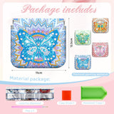 Hsei 4 Pcs Diamond Painting Coin Purse Pouch Leather DIY Rhinestone Paint Handmade Clutch Change Holder Change Purse Diamond Painting Bags for Adults Women Craft Makeup (Mandala, Butterfly) Hsei