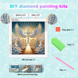 Special Shape Diamond Art Kits for Adults, 5D Religious Diamond Painting Kit with Cross, Ethereal Wings & Celestial Gate, DIY Crystal Rhinestones Painting for Home Wall Decor Gift 11.8 x 11.8 inch antor