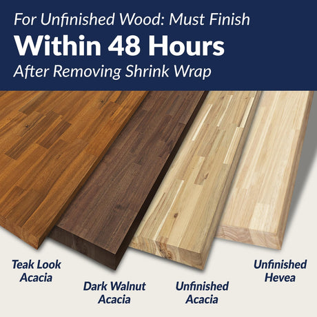 Howizz 4ftx30 x1.5 Desktop Hevea Butcher Block Countertop, Unfinished Solid Wood Butcher Block Table Top for DIY Coffee Table/Workbench Howizz