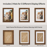 SONGMICS Picture Frames with 16 Mats, Set of 10 Collage Photo Frames, Two 8x10, Four 5x7, Four 4x6 Frames, Hanging or Table Display, Glass, 12 Non-Trace Nails, Rustic Brown SONGMICS