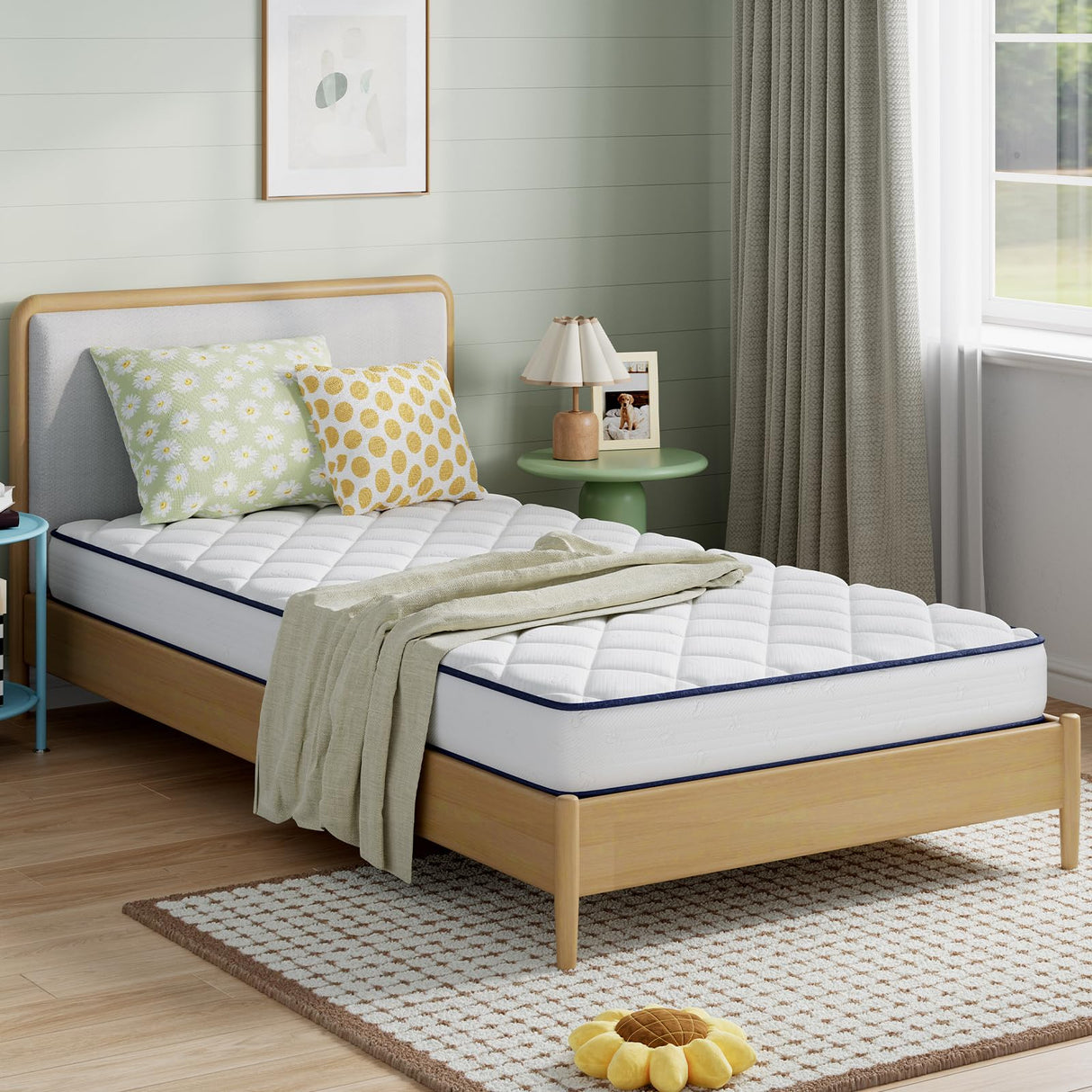 Novilla 6 Inch Twin Mattress for Kids， Bonnell Spring Mattresses for Spine Support, Twin Mattress in a Box with Cooling Adaptive Foam- Medium Feel Certipur-Us Certified (Ideal for Youth/Guest Rooms) Novilla