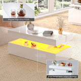 AMERLIFE 5 Piece Modern Living Room Table Set, Includes 70" Fireplace TV Stand, 2-Tier Coffee Table, 2 X Side Tables with Charging Station, LED Media Furniture, White AMERLIFE