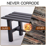 TECSPACE 47 Inches Aluminum Outdoor Weatherproof Bench Backless, 330 LBS Bearing Capacity Garden Porch Bench, Black TECSPACE