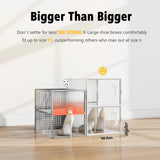 SEE SPRING X-Large Shoe Storage Box Fit Size 11, Clear Plastic Stackable Shoe Organizer for Closet, Space Saving Sneaker Shoe Rack Containers Bins Holders for Entryway, Under Bed, 12 Pack Clear SEE SPRING