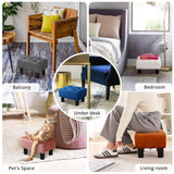 LUE BONA Small Tufted Foot Stool, Fabric Foot Stools Ottoman with Plastic Legs, 9''H, Rectangle Footstool for Adult with Non-Slip Pads, Sofa Foot Rest for Living Room, Couch,Carbon Grey LUE BONA