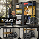 Auto Dynasty 5-Tier Storage Shelves, 72" H Heavy Duty(3000LBS Capacity) Adjustable Garage Shelving, Metal Storage Utility Rack Shelf Unit for Pantry Kitchen Warehouse, 72" H x 35" W x 16" D, Black Auto Dynasty