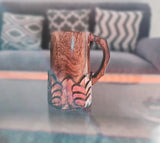 Handcrafted Wooden Beer Mug with Handle Antique Color Floral Cut Design Viking Renissance Beer Tankard Fantasy Mug Rustic Handmade Wood Beer Groomsmen collectiblesBuy