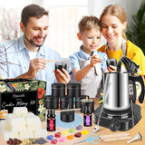 Complete Candle Making Kit With Wax Melter, Candle Making Supplies, DIY Arts&Crafts Kits Gift For Adults,Beginners,Including Bees Wax,500w Electric Stove,Wicks,Rich Scents,Wick Clips,Pouring Pot Etc. Haccah
