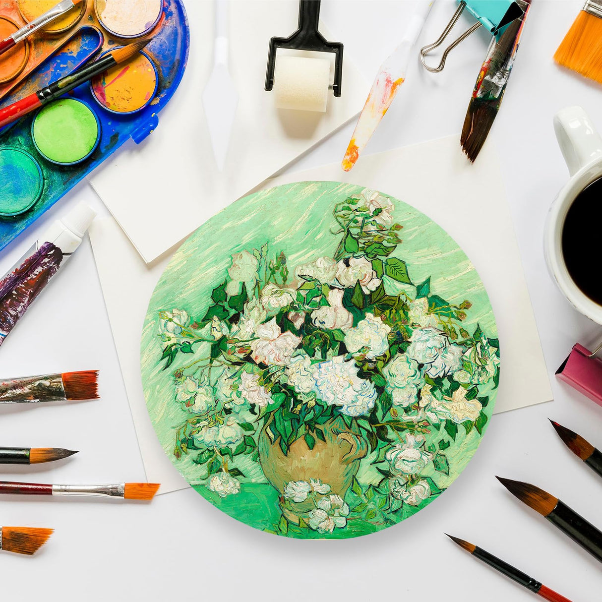 4 Pack 12 inch Round Wooden Plaque, 3/4 Inch Thick Unfinished Wooden Circle Plaque, Natural Pine Wood Coaster Base for Craft Projects, Sign, Painting, Woodcarving, Engraving PONGJA