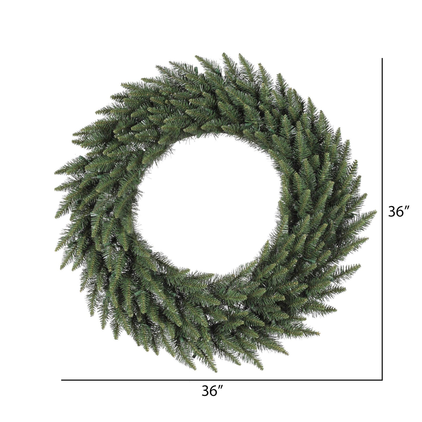 Vickerman 36" Camdon Fir Artificial Christmas Wreath Featuring 230 PVC Tips - Unlit - Wreath for Indoor or Outdoor - Seasonal Home Decorations