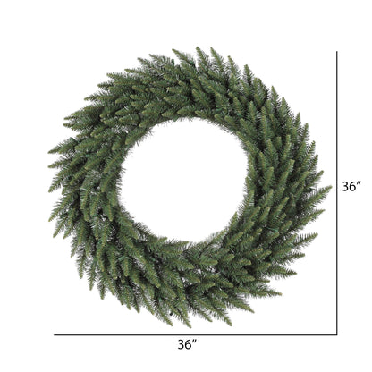 Vickerman 36" Camdon Fir Artificial Christmas Wreath Featuring 230 PVC Tips - Unlit - Wreath for Indoor or Outdoor - Seasonal Home Decorations