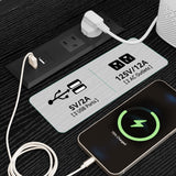 YITAHOME TV Stand with Charging Station, Dresser TV Stand for 55'' TV, 10 Drawer Dresser for Bedroom, Media TV Console Table with Side Pockets & Hooks, Storage Fabric Drawer Unit for Bedroom YITAHOME