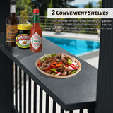 Domi 6.5x12FT Hardtop Grill Gazebo, Outdoor BBQ Gazebo with 2 Side Shelves and Ceiling Hook, Outdoor Grill Canopy with Galvanized Steel Slope Roof for Patio Lawn Backyard Deck, Grey domi outdoor living