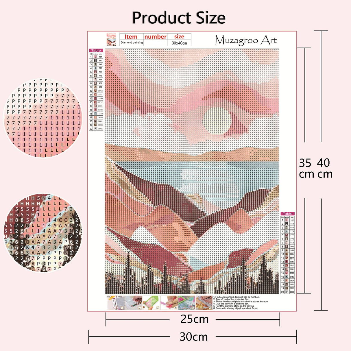Muzagroo Art Diamond Painting Kits for Adults, DIY 5D Diamond Art Kits for Beginners, Abstract Landscape Arts and Crafts for Living Room, 4 PCS Kids Room Wall Art Muzagroo Art