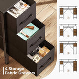 Seventable Computer Desk 55.1" with LED Lights & Power Outlets, Home Office Desk with 4 Drawers, Writing Desk with Keyboard Tray, Study Desk with Monitor Stand, Work Desk for Home Office, Black Seventable