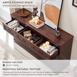 LIDYUK 9 Drawer Dresser for Bedroom Farmhouse Cherry Tall Wood Chest of Drawers for Bedroom Dresser, Modern Rustic 59" Wide Drawers Dressers Wooden Closet and Storage Cabinet, Hallway, Living Room LIDYUK