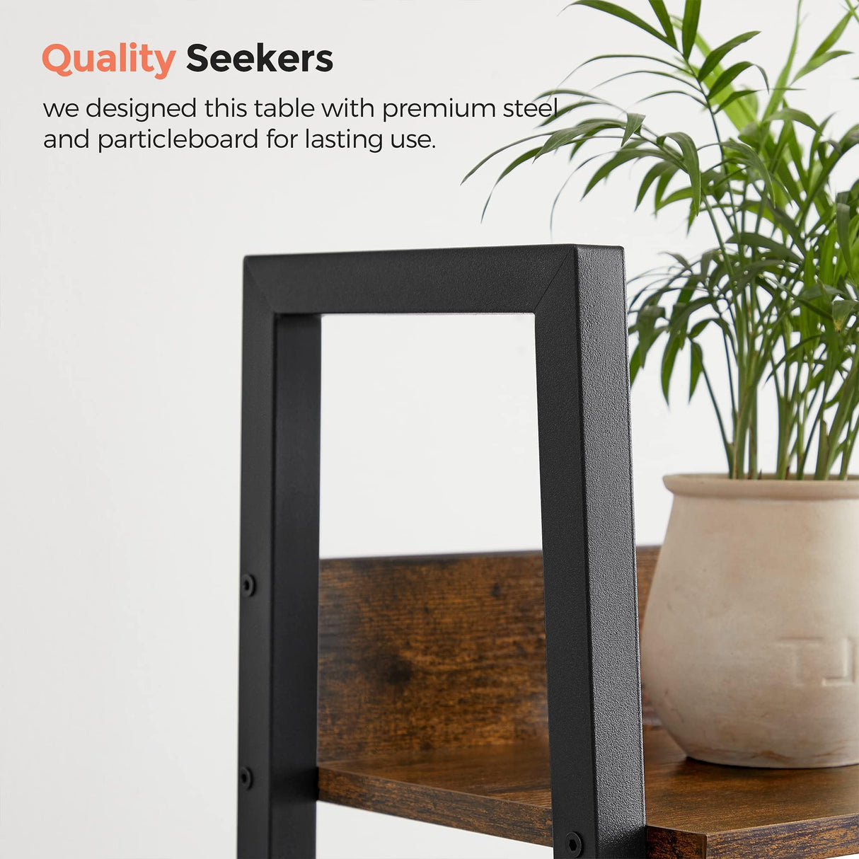 VASAGLE Bookshelf, 5-Tier Narrow Book Shelf, 11.8 x 13.3 x 66.9 Inches, Ladder Shelf for Home Office, Living Room, Bedroom, Kitchen, Rustic Brown and Ink Black ULLS109B01 VASAGLE