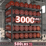 REIBII 55" W Garage Shelving 3000LBS Heavy Duty Storage Shelves 5 Tier Adjustable Metal Shelving Unit for Storage Rack Garage Storage Shelves Industrial Utility Shelf, 55" W x 24" D x 72" H REIBII