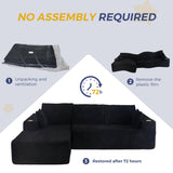 MAXYOYO 104" Modular Sectional Couch with L-Shape Chaise, Modern Boneless Couch for Living Room, Sofa in A Box, Oversized Sofa Sleeper with Deep Seat, No Assembly Required, Black MAXYOYO