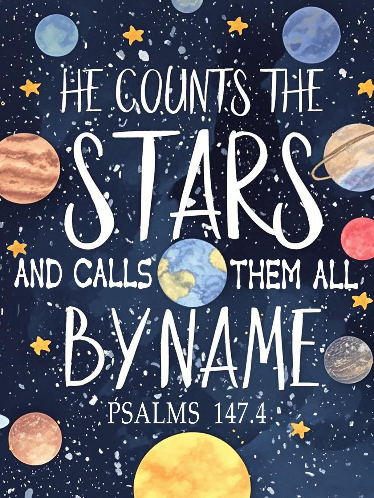 5D Diamond Art Kits for Adults, Psalms Diamond Painting for Beginners, Space DIY Diamonds Gem Art for Decorating Home Walls and Holiday Gifts 12×16 Inch Generic