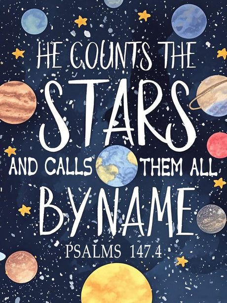 5D Diamond Art Kits for Adults, Psalms Diamond Painting for Beginners, Space DIY Diamonds Gem Art for Decorating Home Walls and Holiday Gifts 12×16 Inch Generic