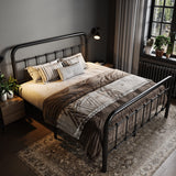 Allewie Full Size Metal Platform Bed Frame with Victorian Style Wrought Iron-Art Headboard/Footboard, No Box Spring Required, Black Allewie