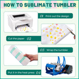 Joyclub 6 Pack Sublimation Sippy Cups Toddler Tumbler Blanks 12 oz Kids Sublimation Tumbler with Handle Stainless Steel Insulated Skinny Straight with Splash-proof Lid and Straw Joyclub