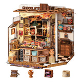 Rolife DIY Miniature House Kit Henry's Chocolate Shop 1:18 Scale Dollhouse Diorama, Tiny House Building Kit Crafts for Adults Home Decor Gift for Boys Girls Rolife