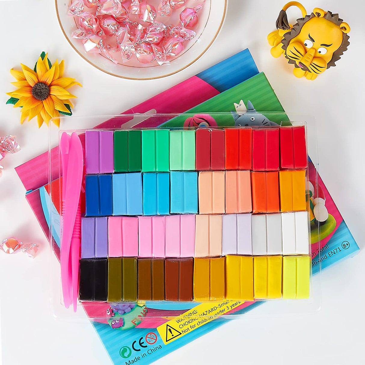 CiaraQ Small Modeling Clay Set, 32 Colors Safe & Non-Toxic Oven Bake Polymer Clay Starter Kit for Kids/Beginners CiaraQ