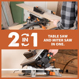 Evolution R8MTS | 8-1/4” Convertible Miter/Table Saw | Multi-Function Saw | 0-45° Bevel & +/- 45° Miter | Multi-Material Cutting: Wood, Plastic, Metal | Compact, Powerful 12A Motor | TCT Blade Incl EVOLUTION
