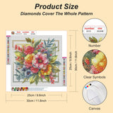 Acudotr Diamond Painting Kits for Adults, 5D DIY Flower Diamond Art Kits for Beginners, Full Drill Diamond Painting Kits for Home Wall Decor, 12x12 Inch Acudotr