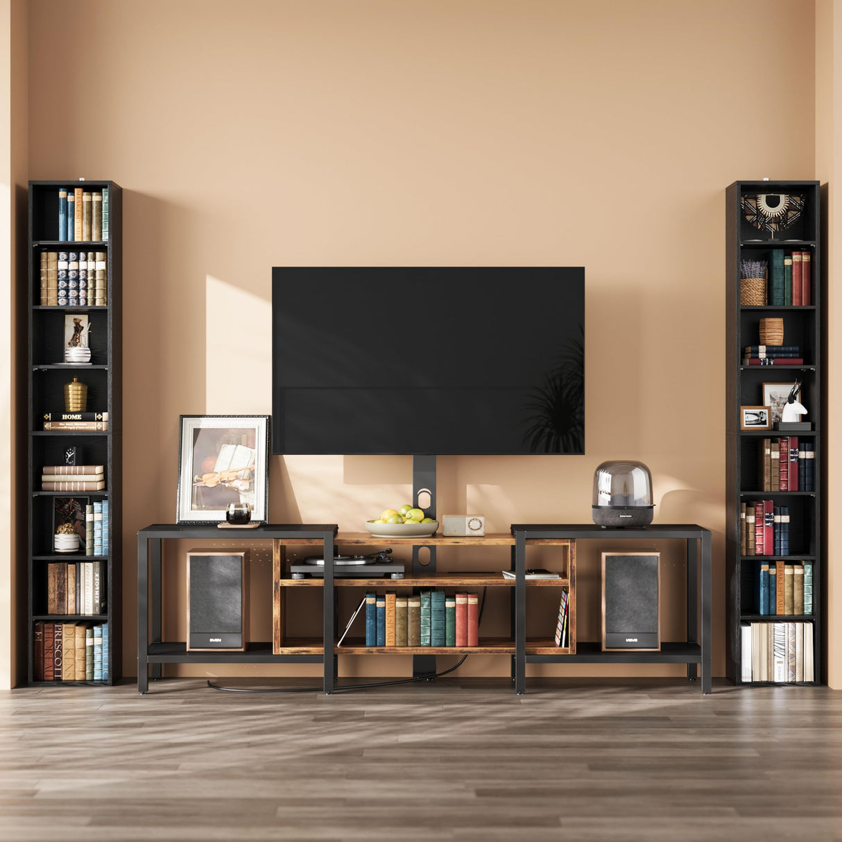 IRONCK Tall Narrow Bookshelf 8 Tiers 71in Set of 2, Compact Corner Bookcase, Easy to Match for Living Room, Office, Study, Bedroom IRONCK