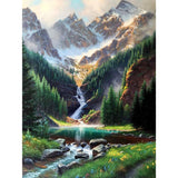 LELEMON Diamond Painting Kits,Waterfall Diamond Art for Adults,Mountain 5d Diamond Painting Kits for Adults,Scenery Diamond Art Kits with Diamond Painting Accessories for Home Wall Decor 12 x 16inch LELEMON