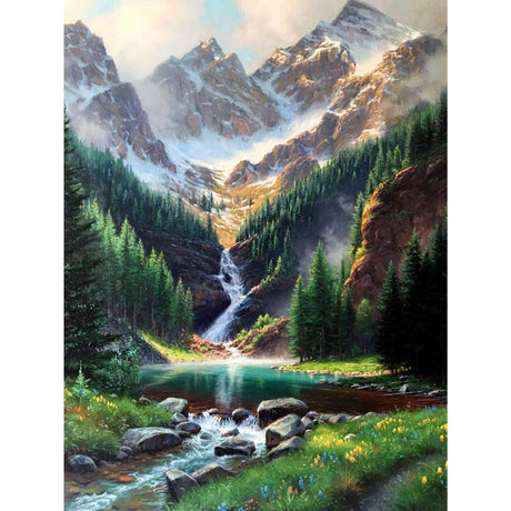 LELEMON Diamond Painting Kits,Waterfall Diamond Art for Adults,Mountain 5d Diamond Painting Kits for Adults,Scenery Diamond Art Kits with Diamond Painting Accessories for Home Wall Decor 12 x 16inch LELEMON
