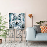 CZYWJMEI Paint by Numbers Kit for Adults Beginner,DIY Animal Wolf Head Painting by Numbers Kits,with 3 Brushes and Acrylic Paint(Without Frame), Home Wall Decor 12 x 12 in CZYWJMEI