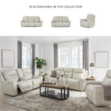 Signature Design by Ashley Mindanao Contemporary Leather Match Upholstered Power Recliner with Adjustable Headrest and USB Ports, Light Gray Signature Design by Ashley