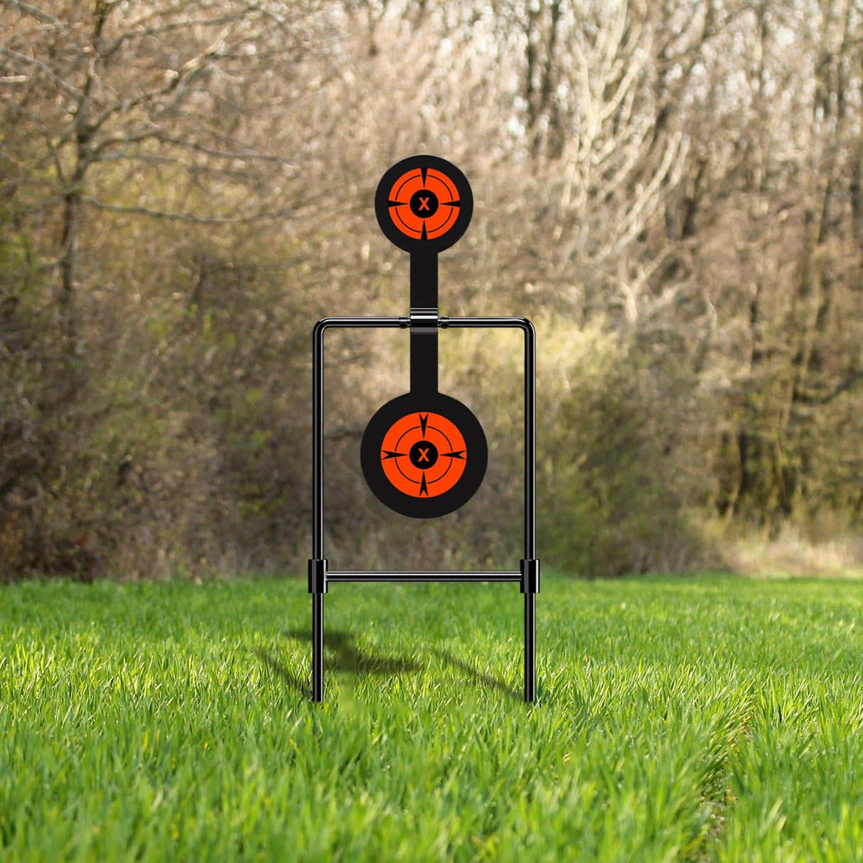 Highwild Double Spinner Shooting Targets - Auto Reset Steel Target - for Centerfire Handguns Up to .44 Magnum Highwild
