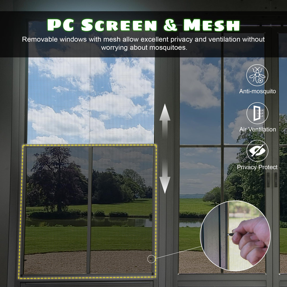 Domi 12x15FT Outdoor Sunroom, All-Season Solarium Gazebo with Galvanized Steel Roof, 4 Sliding Doors, Detachable PVC Screen, Aluminum Permanent Sun Room for Patio Deck Garden domi outdoor living