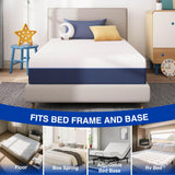 Gelsea 8 Inch Twin Gel Cooling Memory Foam Mattress, Pressure Relief, Medium Firm Support，Mattress in a Box, CertiPUR-US Certified Gelsea